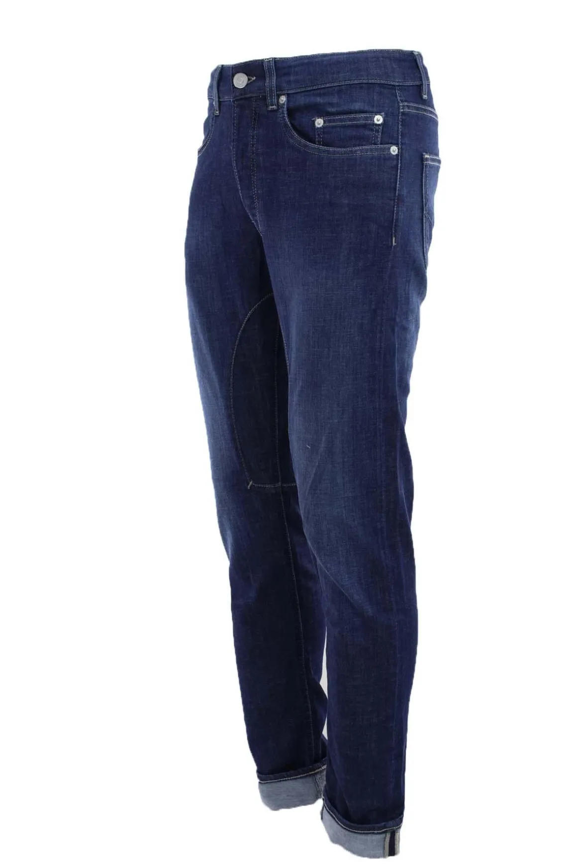 Jeans denim 5 tasche con toppe