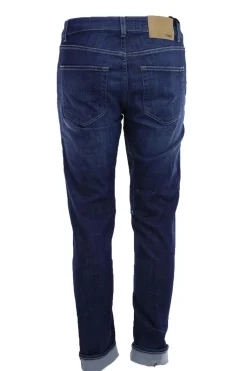 Jeans denim 5 tasche con toppe