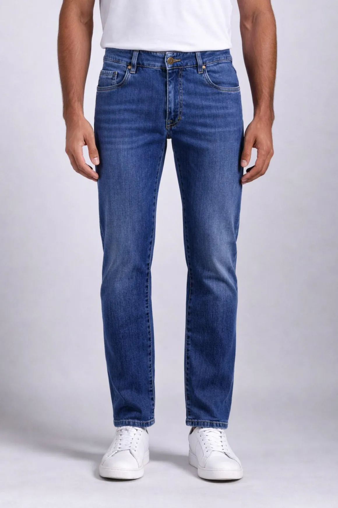 Jeans Uomo 5 Tasche Denim Stretch Slim