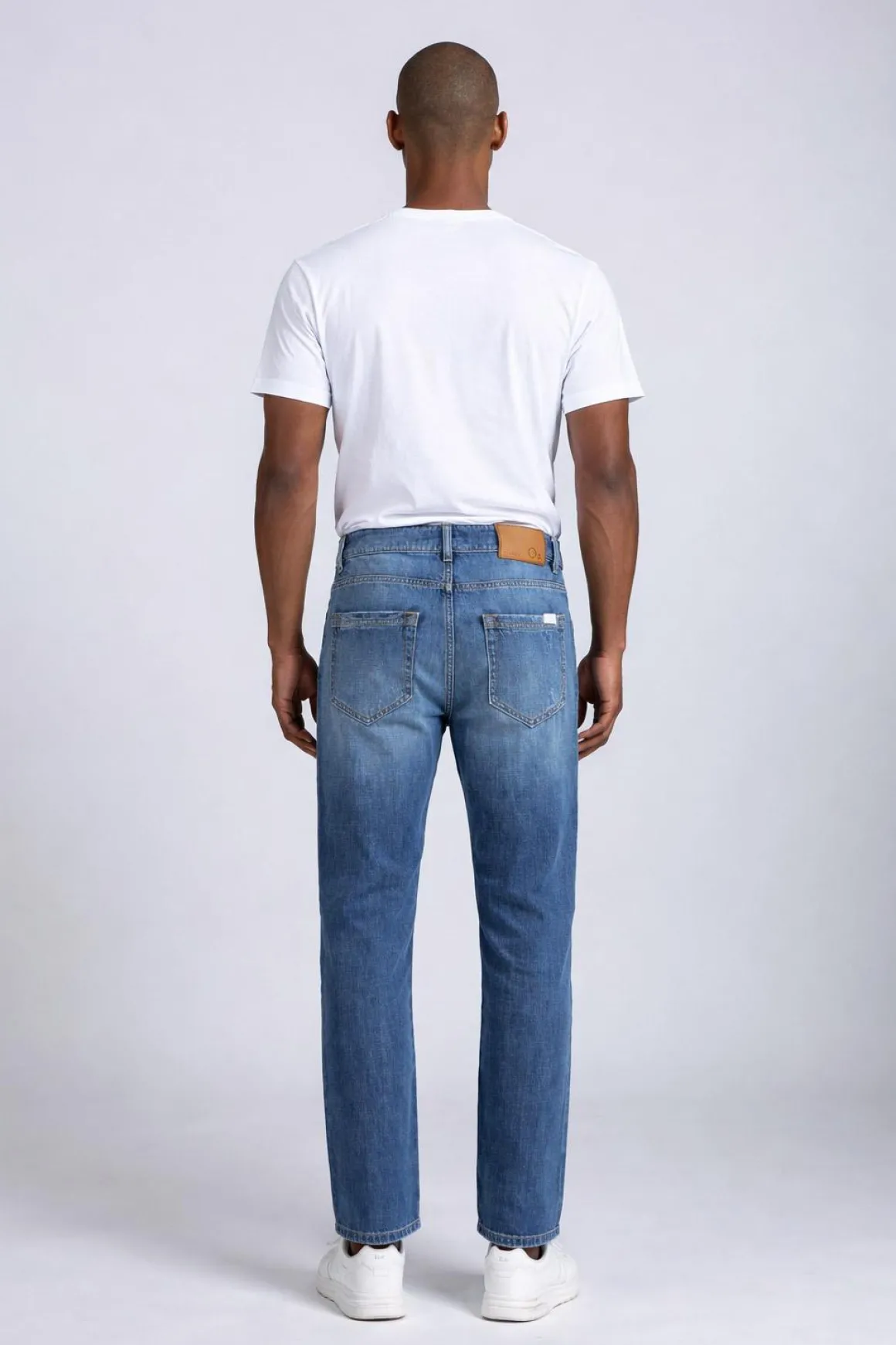 Jeans Uomo 5 Tasche Denim Used con Rotture