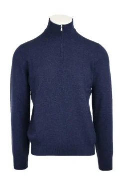 Lupetto zip in lana e cachemire