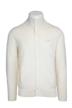 Maglia cardigan collo alto bottoni