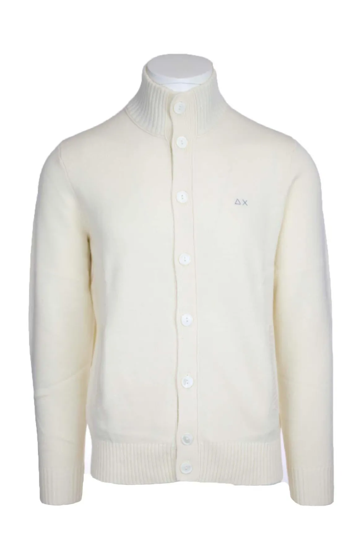 Maglia cardigan collo alto bottoni