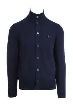 Maglia cardigan collo alto bottoni