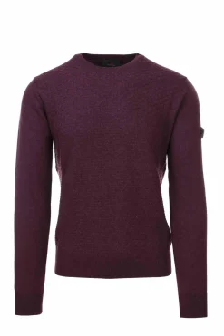 Maglia girocollo con intarsi