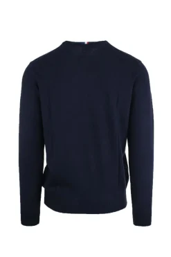 Maglia girocollo in cotone e cachemire con logo