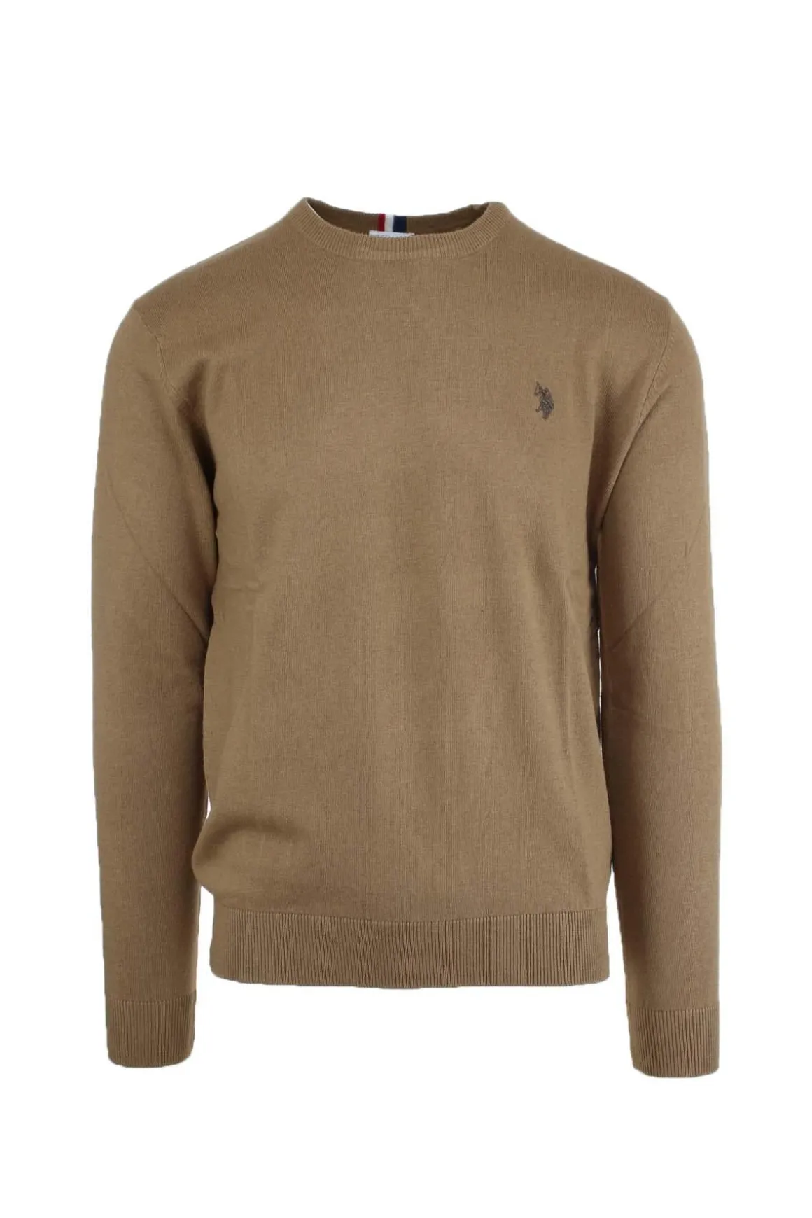 Maglia girocollo in cotone e cachemire con logo