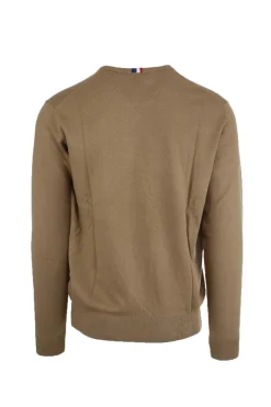 Maglia girocollo in cotone e cachemire con logo