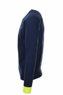 Maglia girocollo in cotone con contrasti.