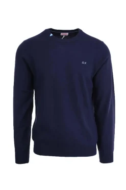 Maglia girocollo in lana e cotone