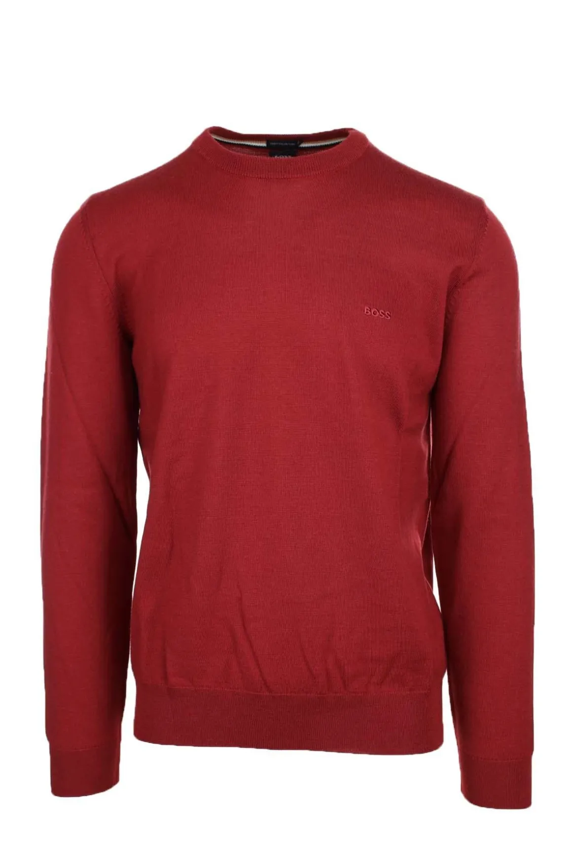 Maglia girocollo in lana con logo BOSS