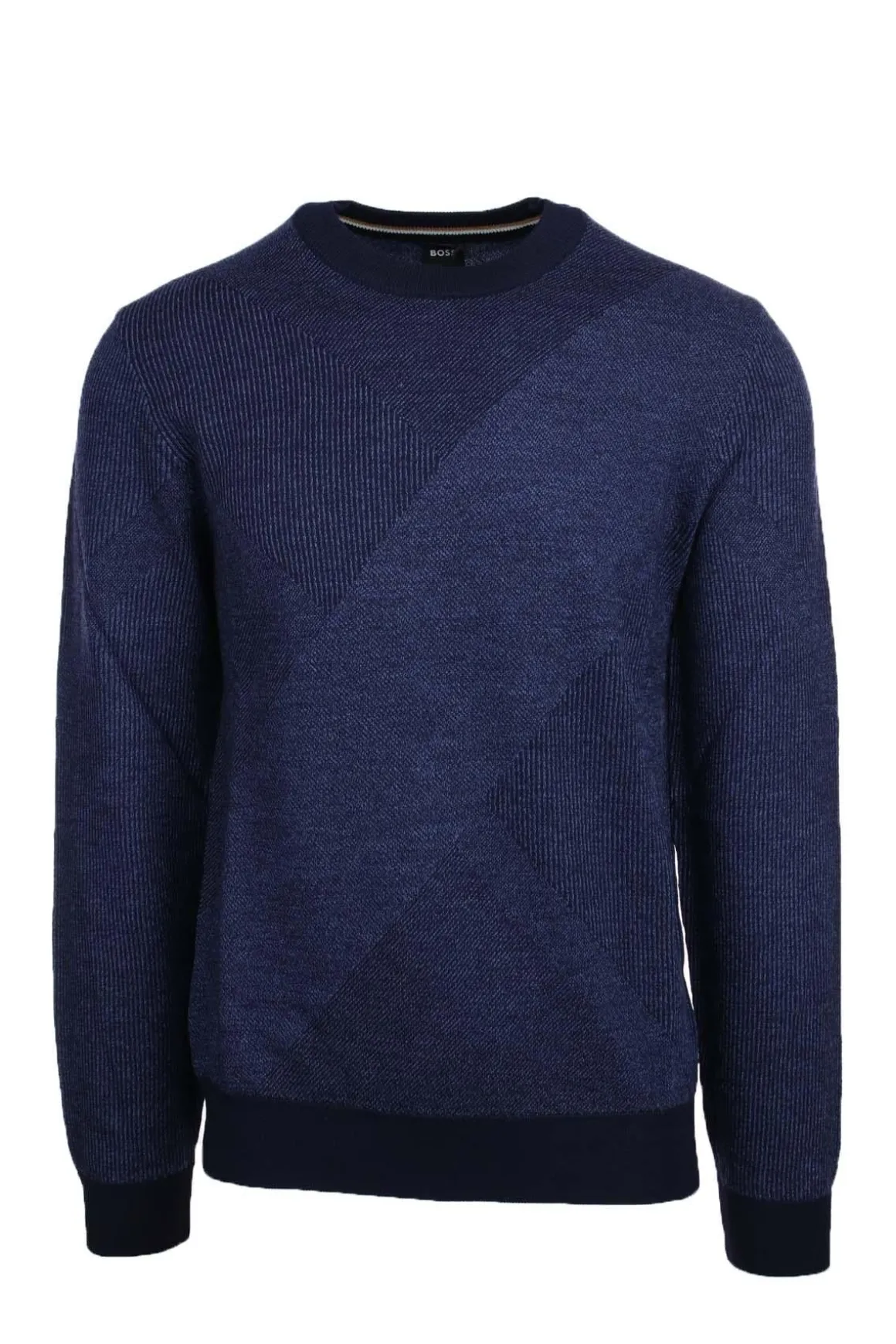 Maglia girocollo in lana jacquard bicolore