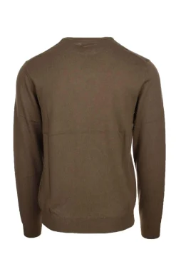 Maglia girocollo in lana e cotone