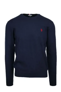 Maglia girocollo in lana cachemire con logo