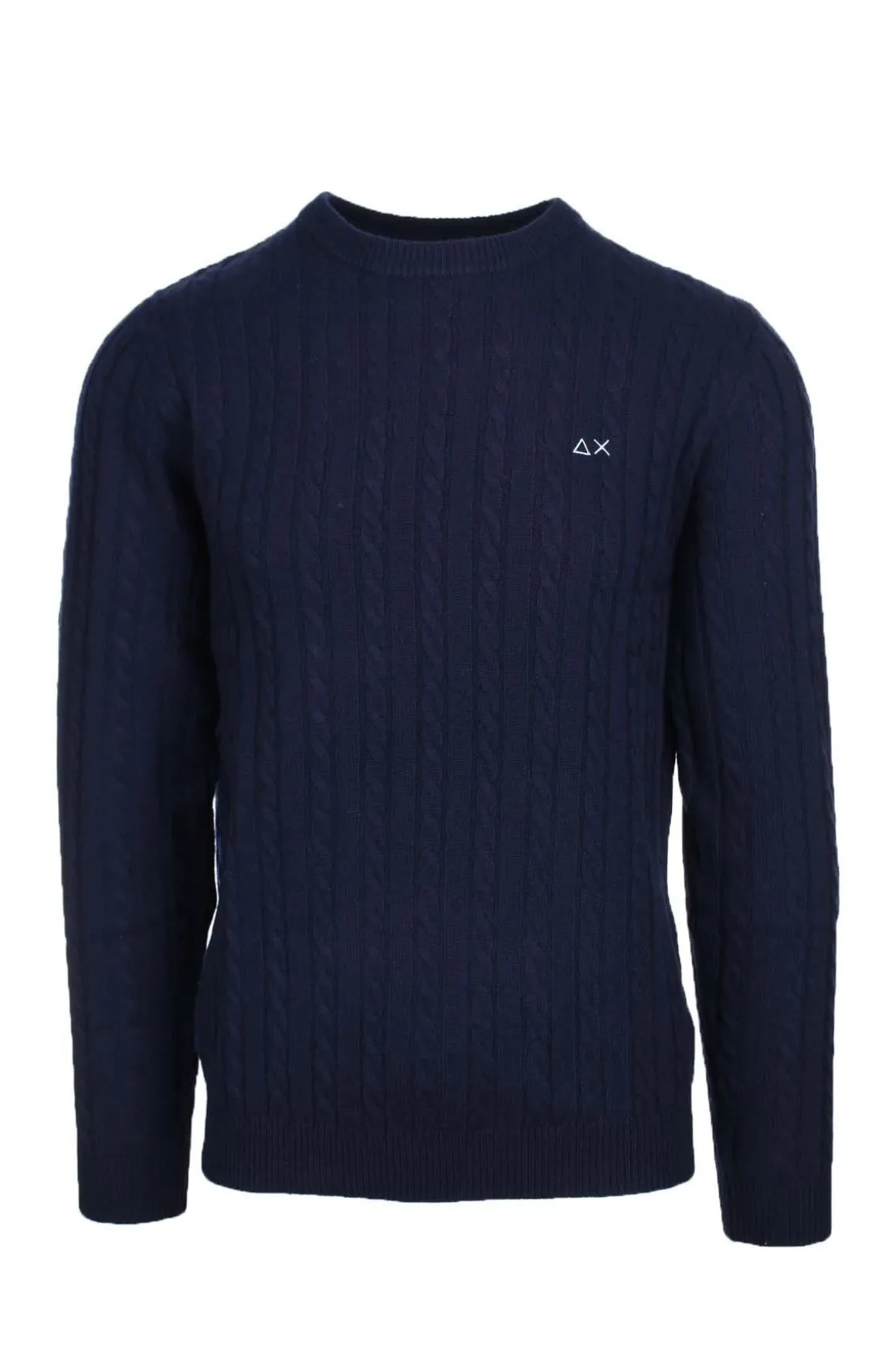 Maglia girocollo in lana a trecce