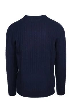 Maglia girocollo in lana a trecce