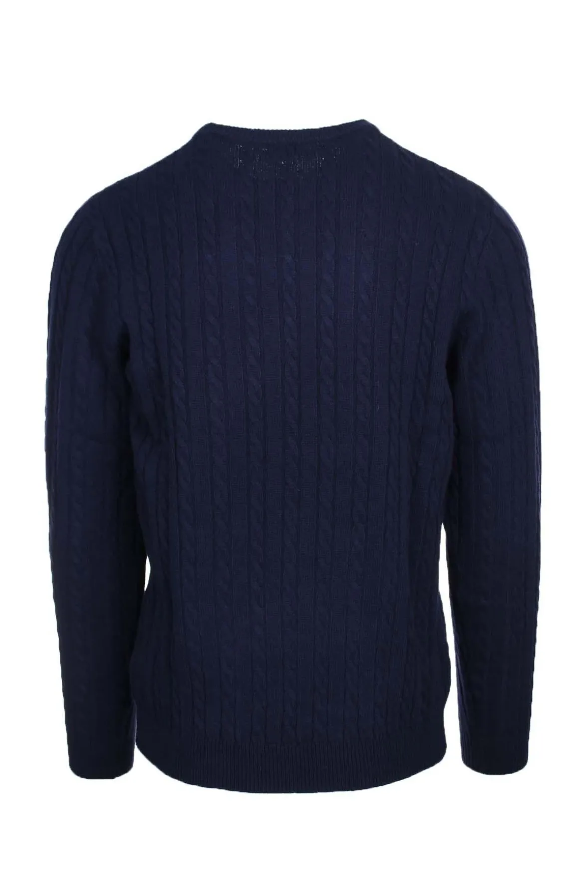 Maglia girocollo in lana a trecce