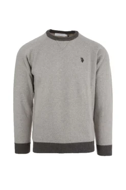 Maglia girocollo in lana bicolore