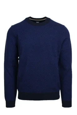 Maglia girocollo in lana e cotone.