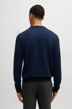 Maglia girocollo in lana e cotone.