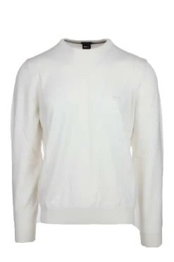 Maglia girocollo in lana con logo BOSS