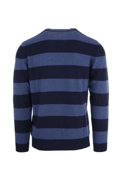 Maglia girocollo in lana con bande orizzontali