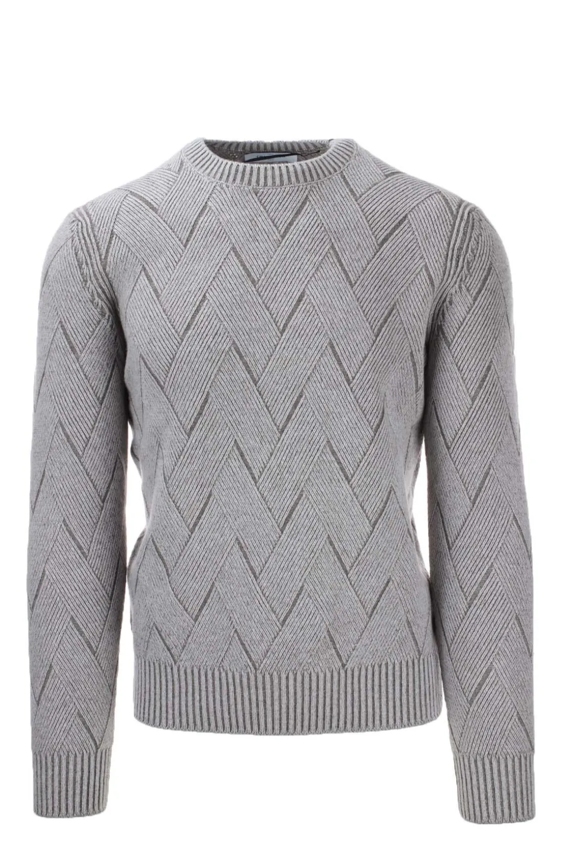 Maglia girocollo motivo intarsi lana cachemire