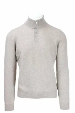 Maglia lupo con bottoni in lana e cachemire