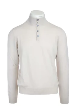 Maglia lupo con bottoni in lana e cachemire