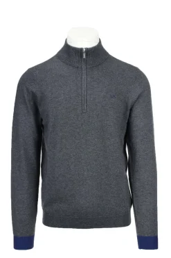 Maglia pullover lupo zip con toppe