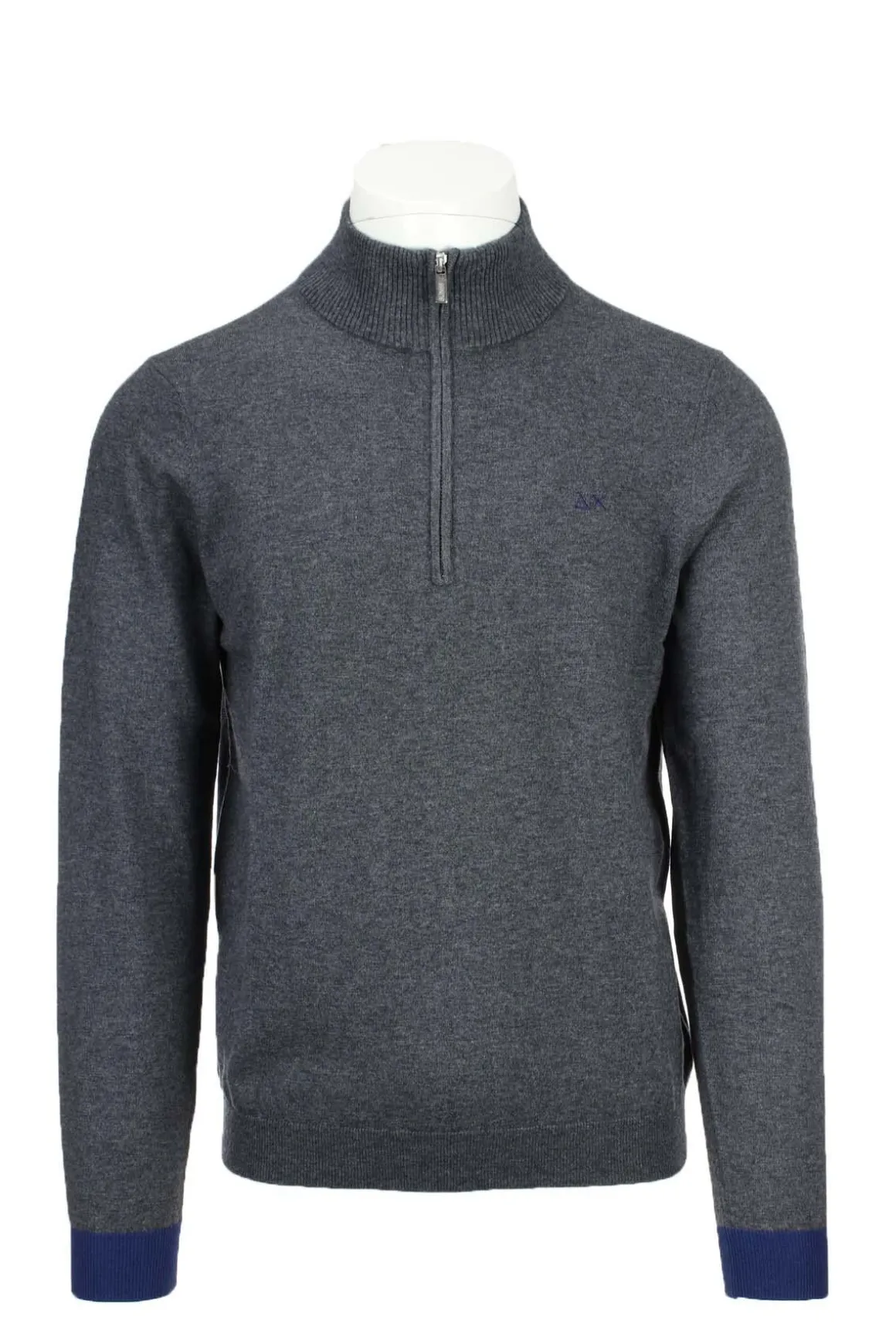 Maglia pullover lupo zip con toppe