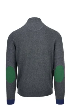 Maglia pullover lupo zip con toppe