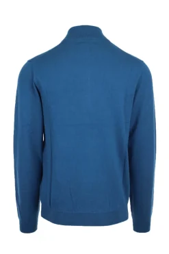 Maglia pullover lupo zip in lana cotone