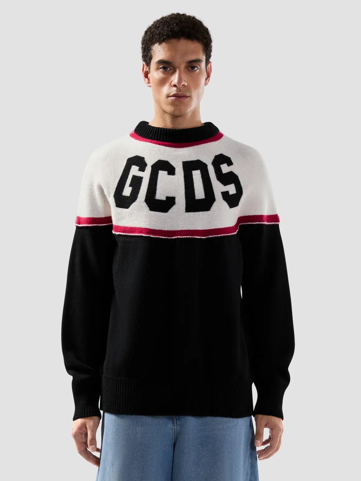 Maglione in lana con maxi logo