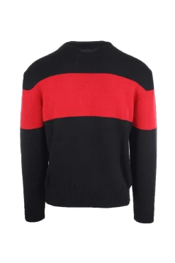 Maglione in lana rasata con banda orizzontale GCDS