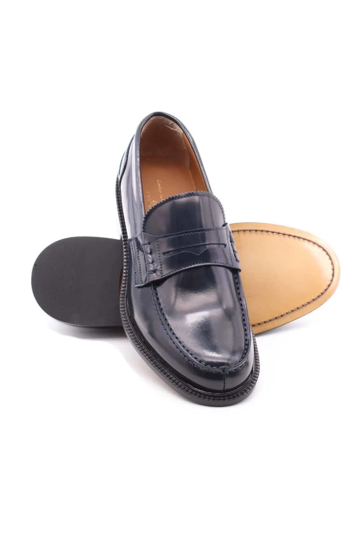 Mocassini College con suola in cuoio