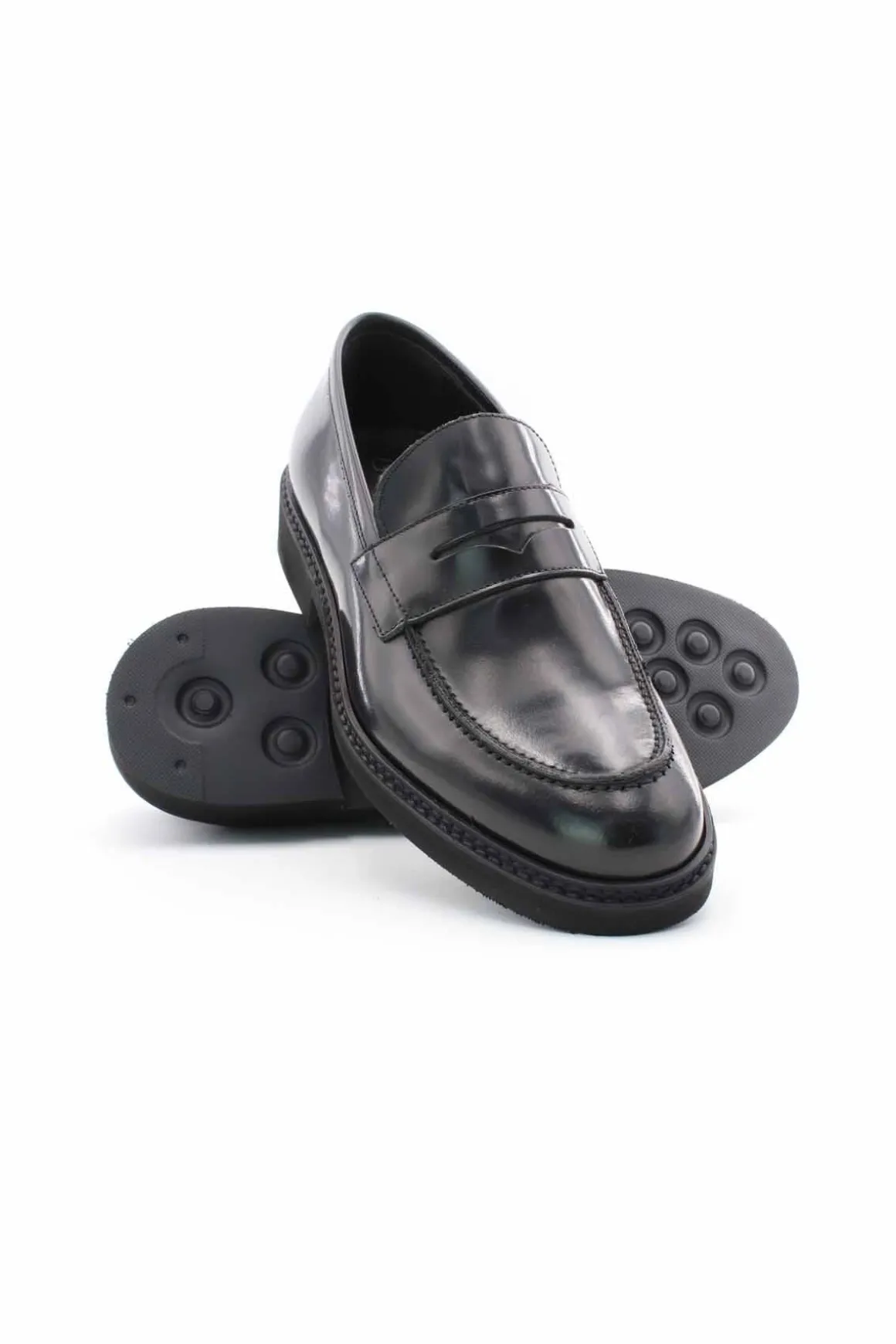 Mocassini college suola in gomma