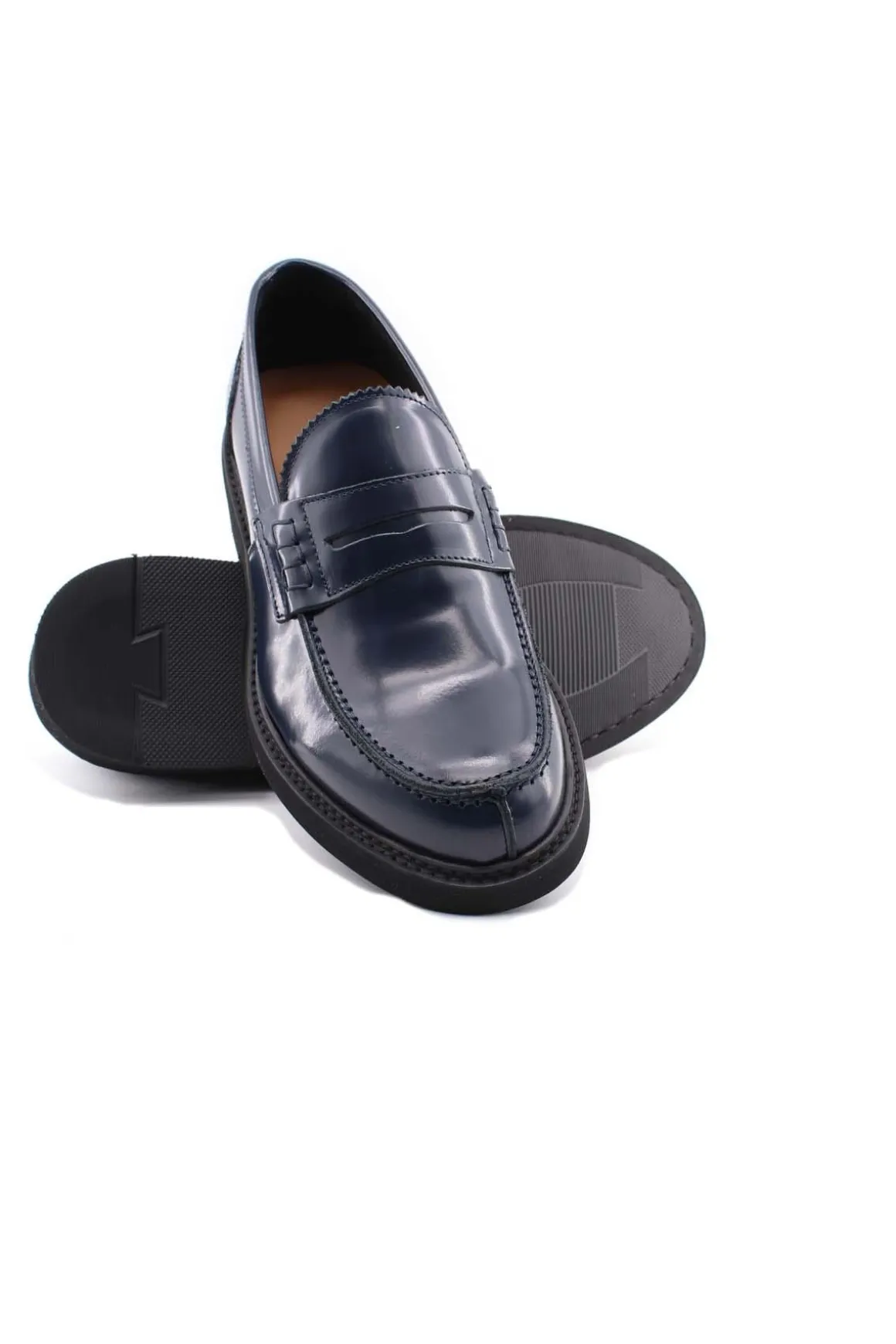 Mocassini college suola in gomma