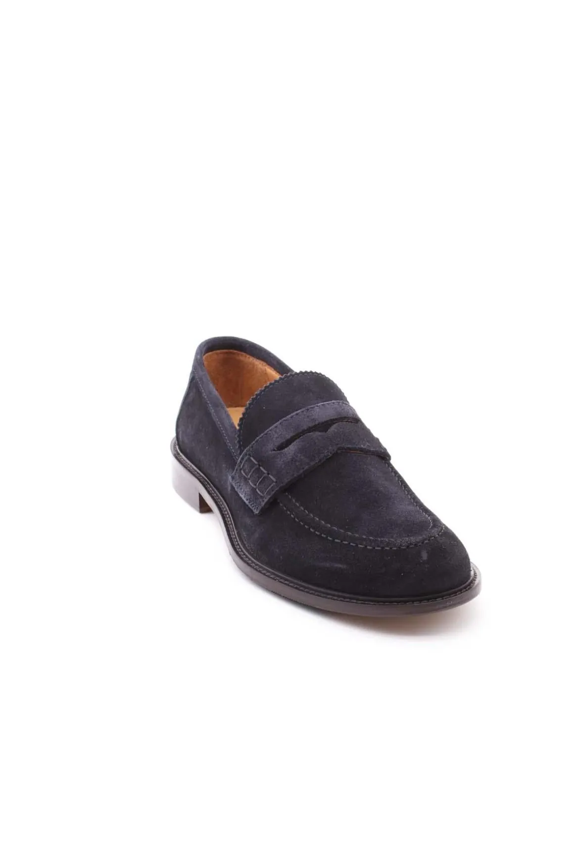 Mocassini in camoscio con fondo cuoio e gomma