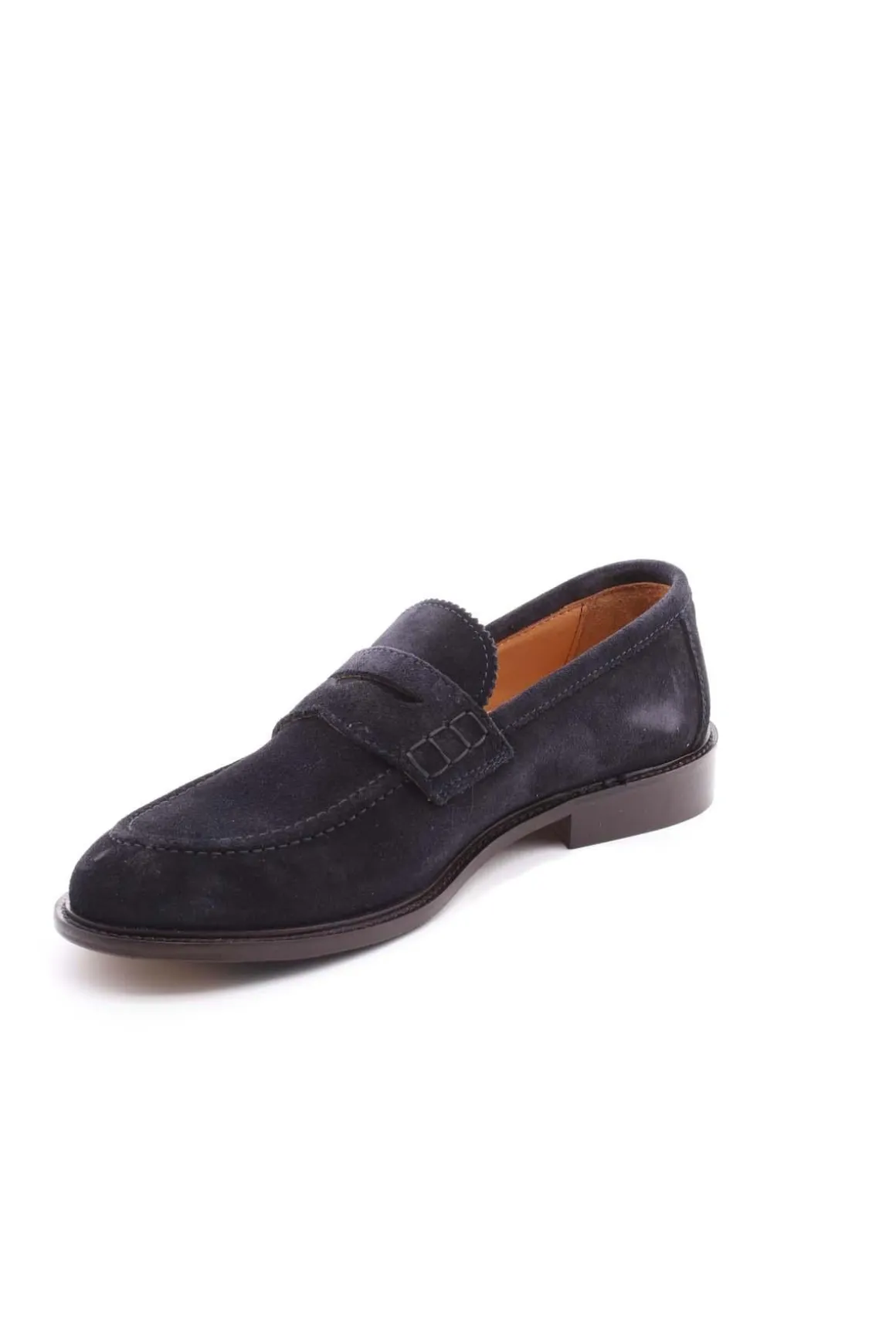 Mocassini in camoscio con fondo cuoio e gomma