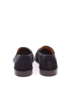 Mocassini in camoscio con fondo cuoio e gomma