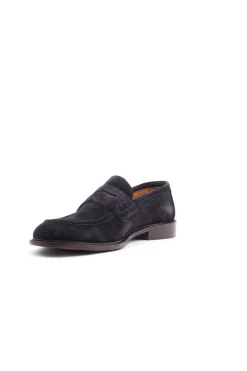 Mocassini in camoscio con fondo cuoio e gomma