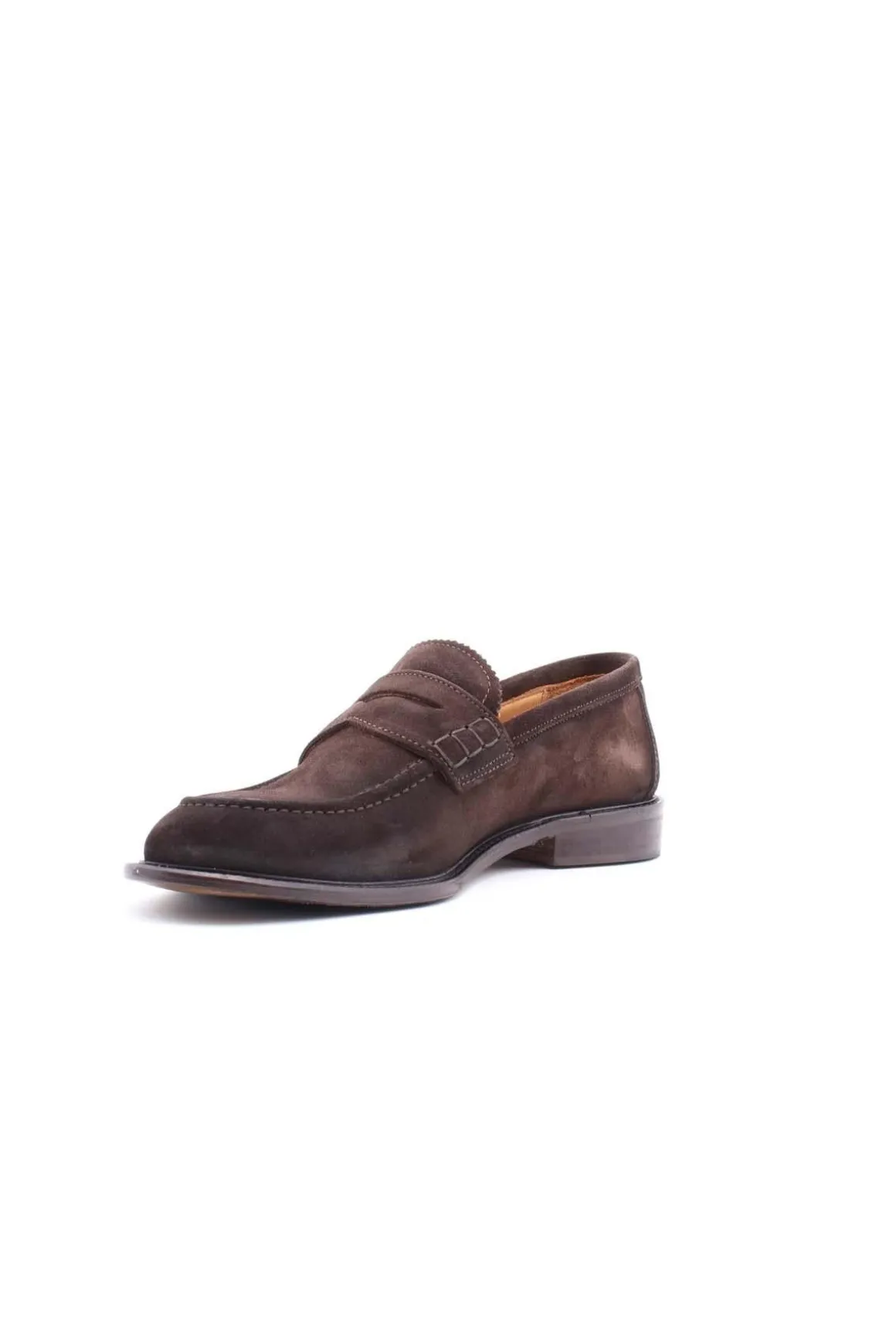 Mocassini in camoscio con fondo cuoio e gomma