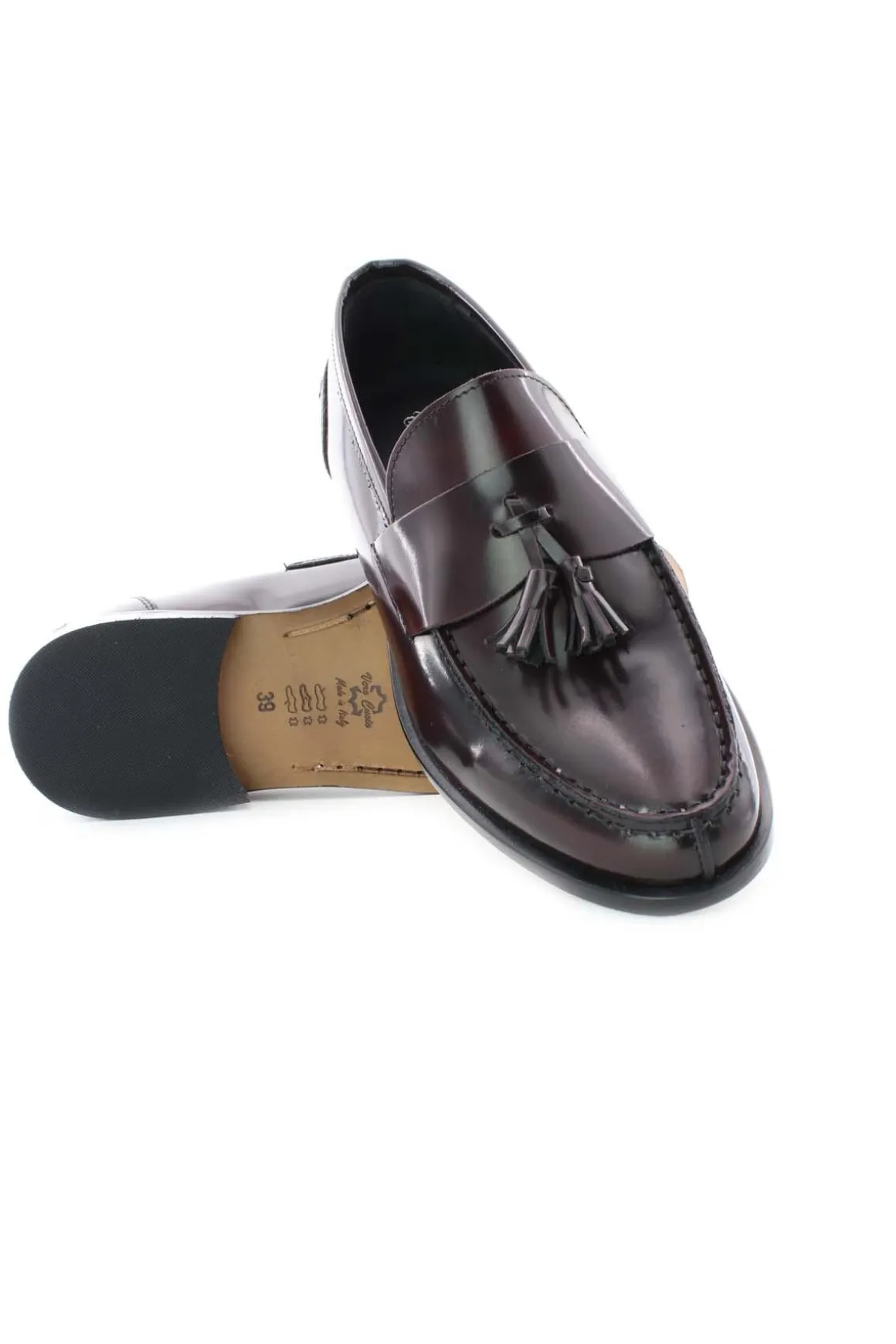 Mocassini in pelle con nappine