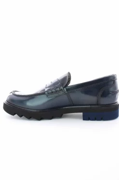 Mocassino in pelle suola in gomma carro armato