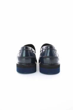 Mocassino in pelle suola in gomma carro armato