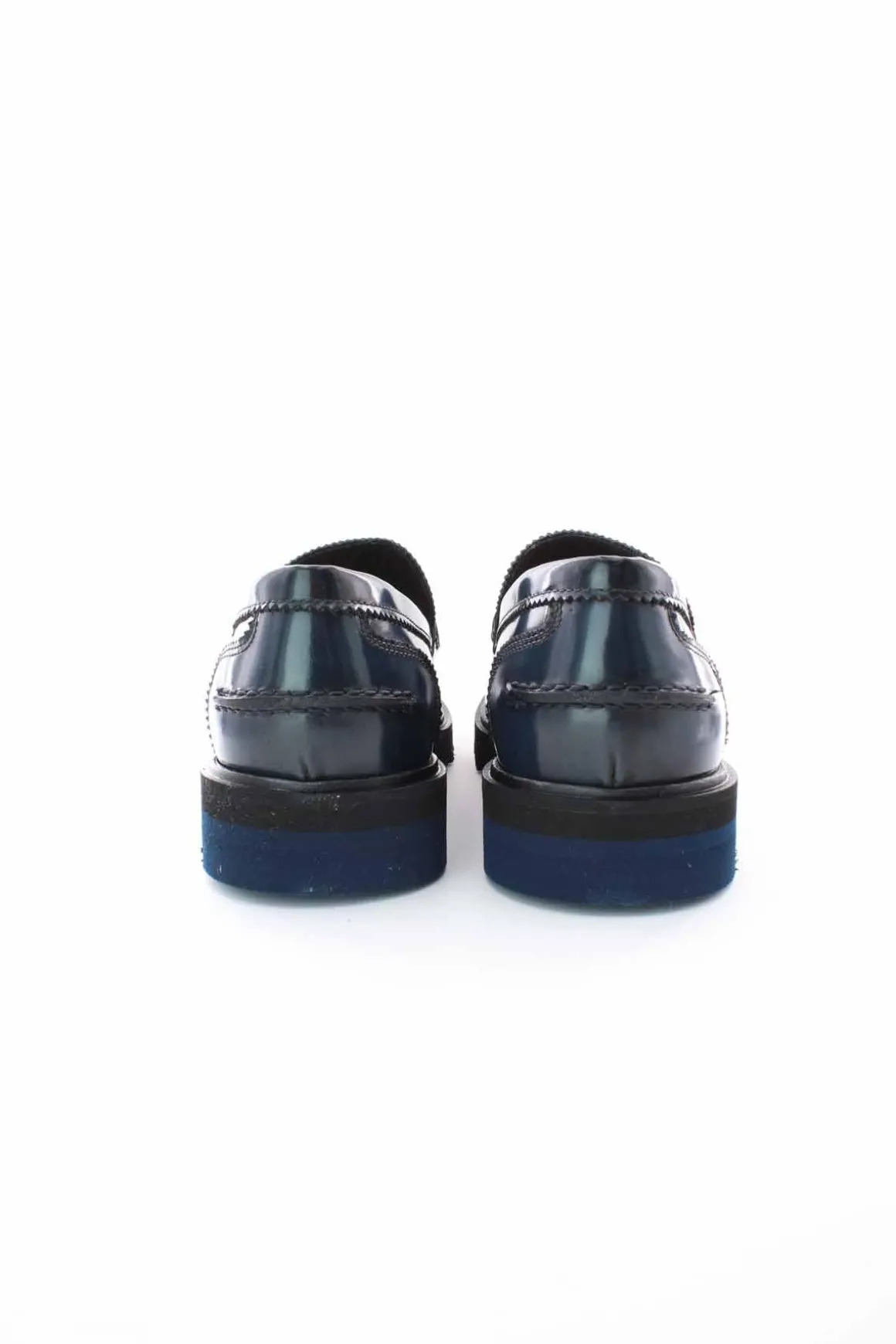 Mocassino in pelle suola in gomma carro armato