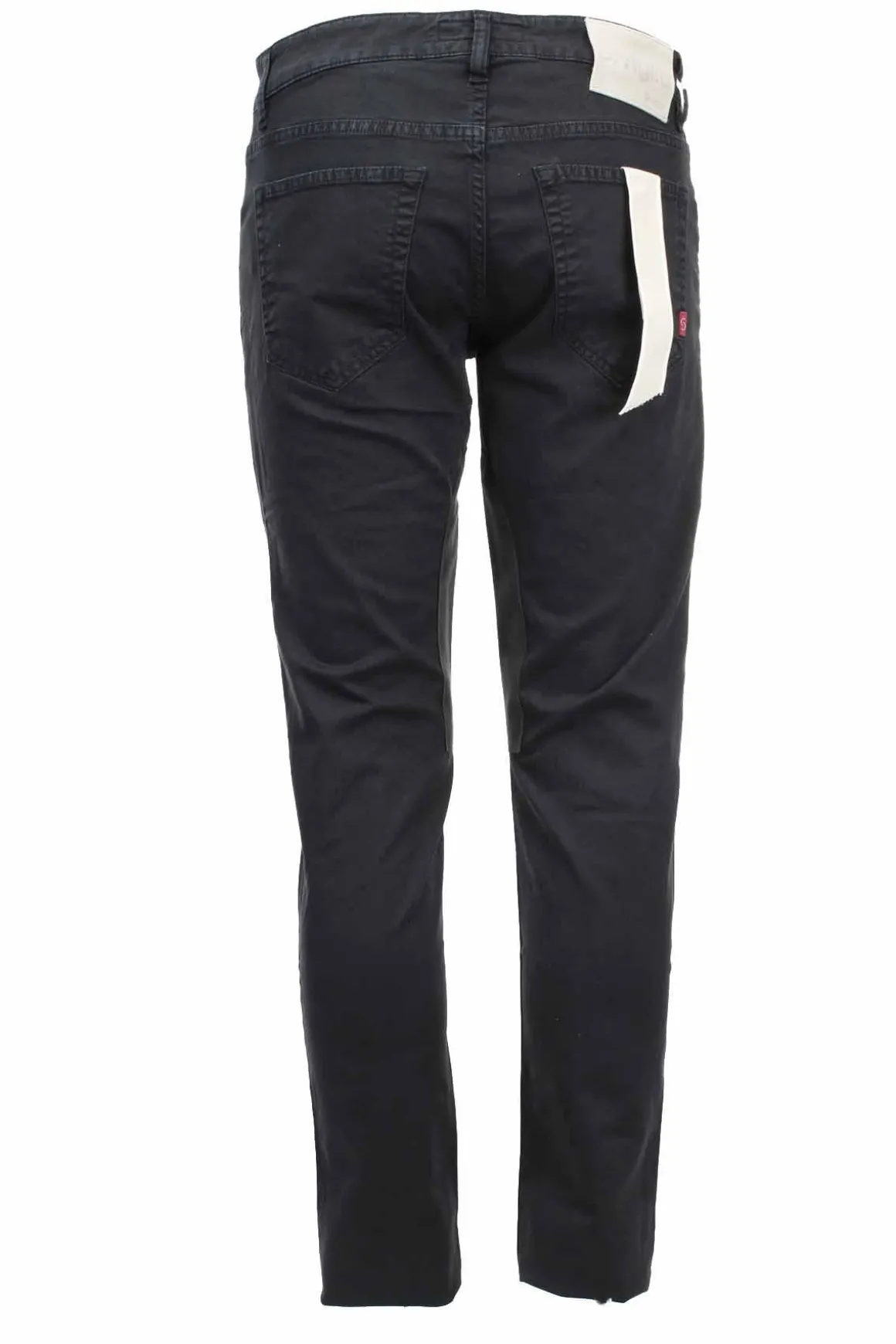 Pantalone 5 tasche con toppe in alcantara