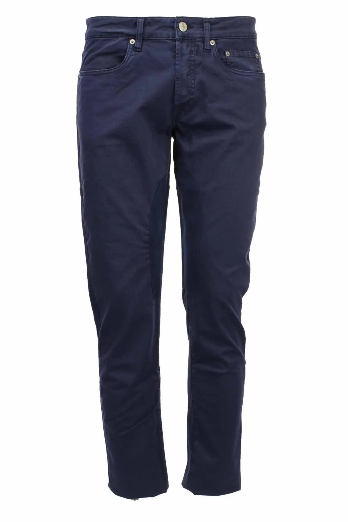 Pantalone 5 tasche con toppe in alcantara