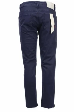 Pantalone 5 tasche con toppe in alcantara